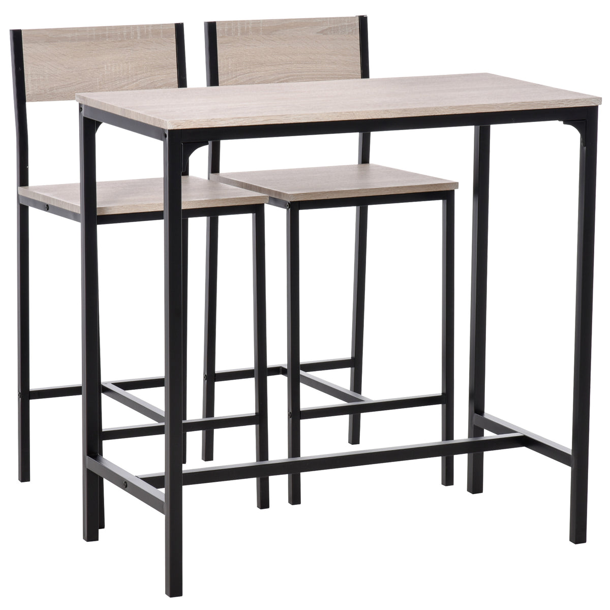 Bartafelset, bartafel met barkrukset, eettafel met 2 stoelen met rugleuning, keukentafel voor eetkamer, keuken