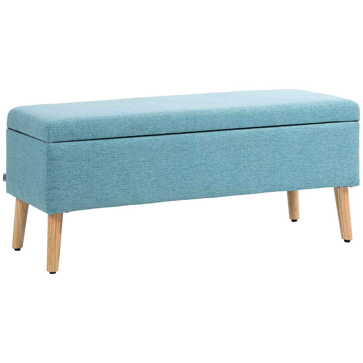 Opbergbank, tot 220 kg, linnenlook, 110x39x45 cm, blauw