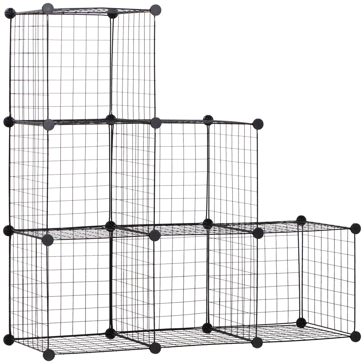 Metalen kubusrek, aanpasbare kubuskast voor kleding, boeken, speelgoed, flexibel, 109L x 37B x 109H cm, zwart