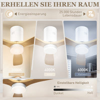 Plafondventilator met ledverlichting, 6 snelheden, afstandsbediening, lichtbruin (4)