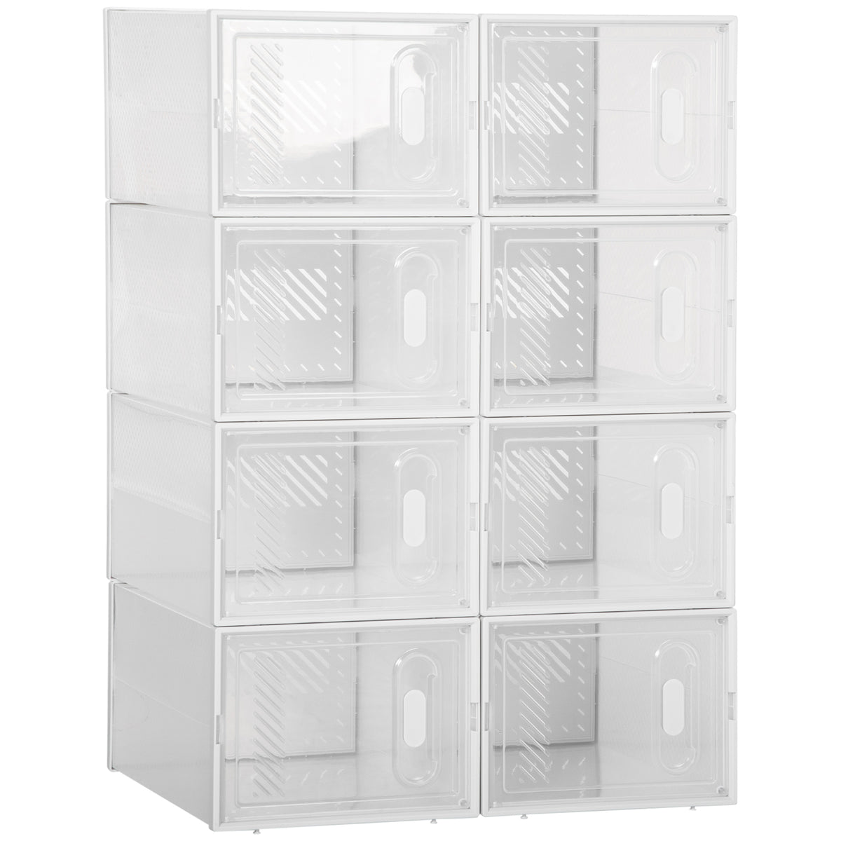 Modulair opbergsysteem met 8 vakken, steekrek, 25 cm x 35 cm x 19 cm, transparant