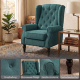 Elegante oorfauteuil, dik gestoffeerd, afneembare hoes, 74 x 86 x 102 cm, donkergroen (4)
