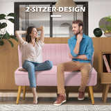 2-zits stoffen bank bankstel gestoffeerde bank loungebank breed roze (6)